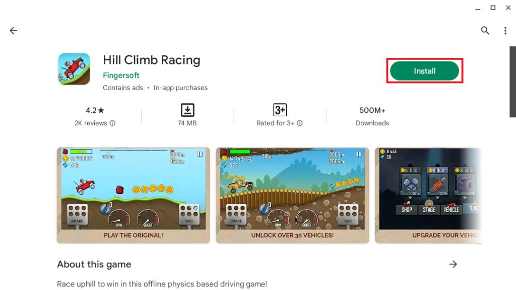 Install game on chromebook from playstore