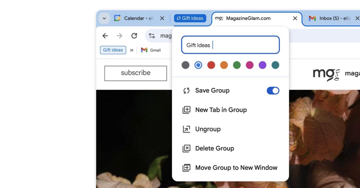 Chrome tab group sync