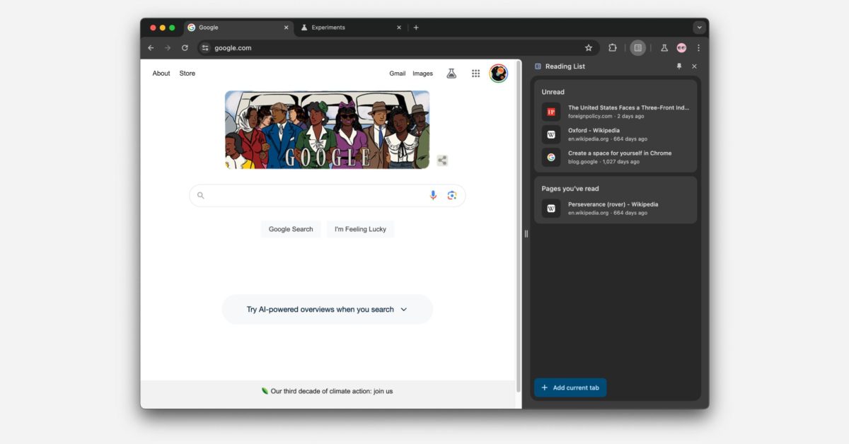 Chrome side panel redesign
