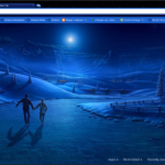 Winter night in moonlight