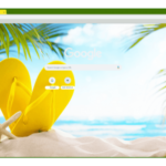 Yellow sandles at beach