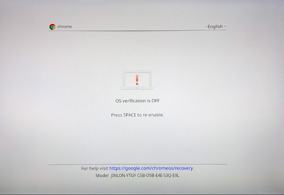 Chromeos dev mode warning