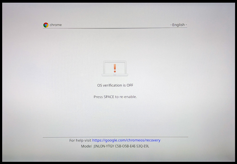 Chromeos dev mode warning