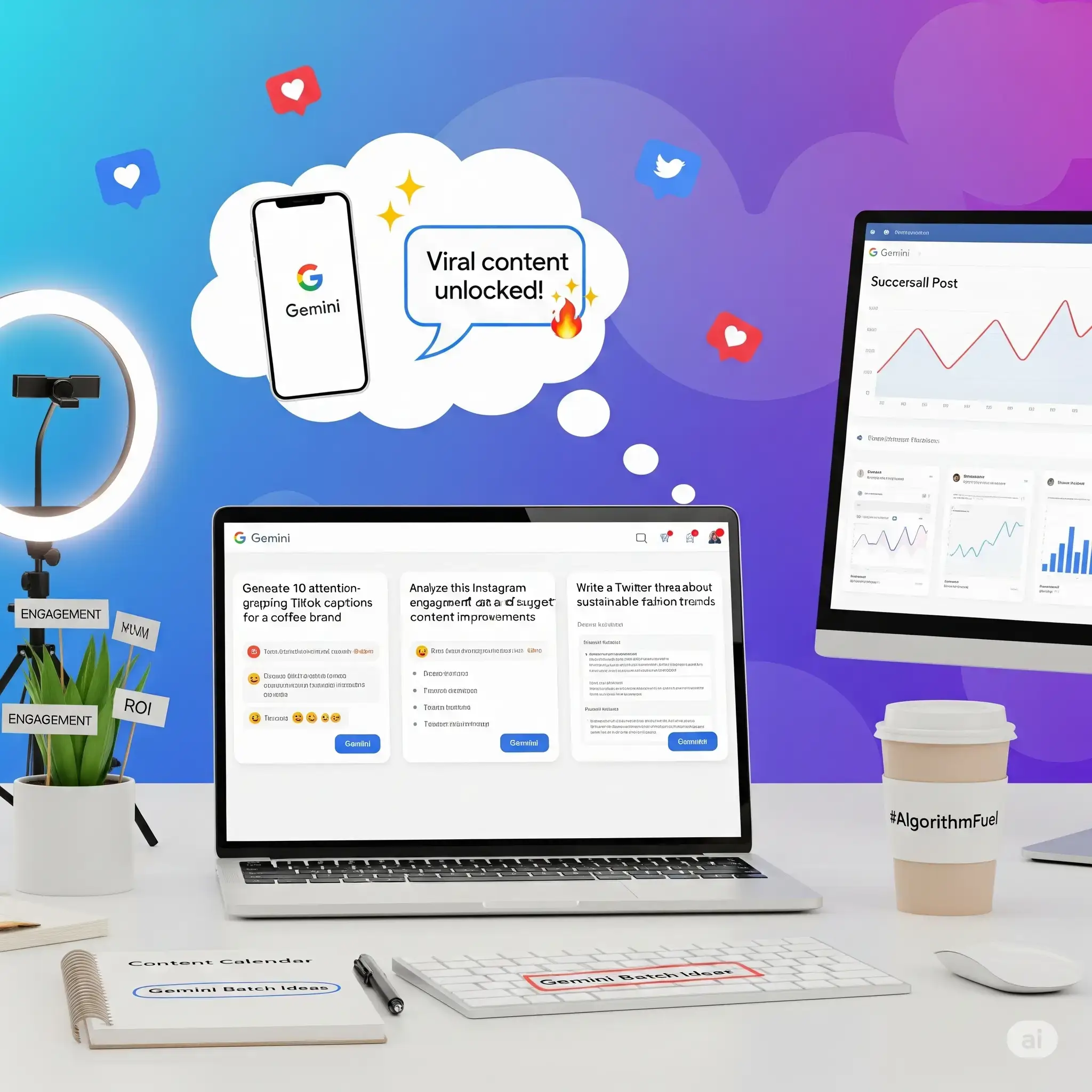 Gemini prompts for social media marketing