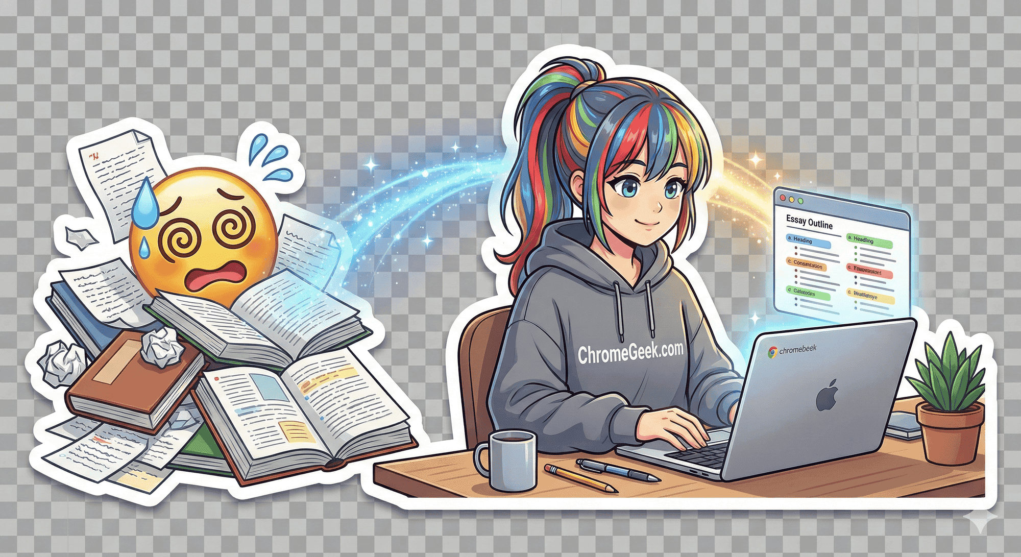 Girl studying with gemini ai