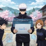 Gojo with students using gemini ai