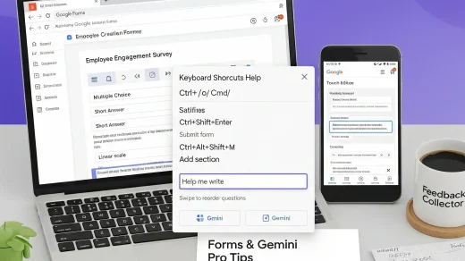 Google forms shortcuts cheat sheet
