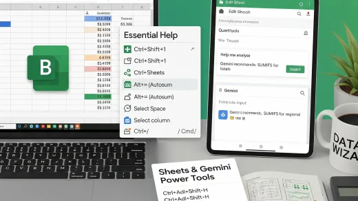 Google sheets shortcuts cheat sheet