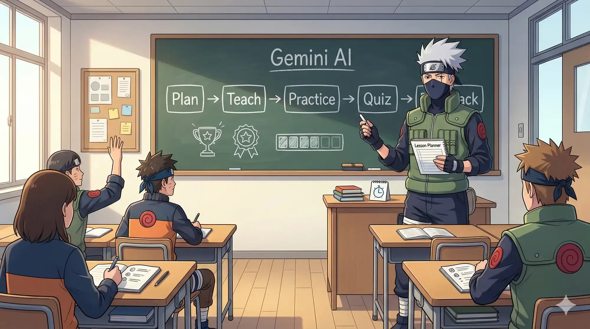Kakashi teaching gemini prompts