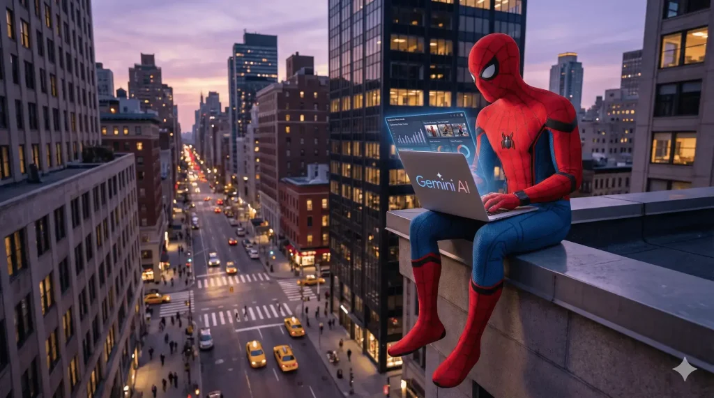 Spiderman using gemini ai