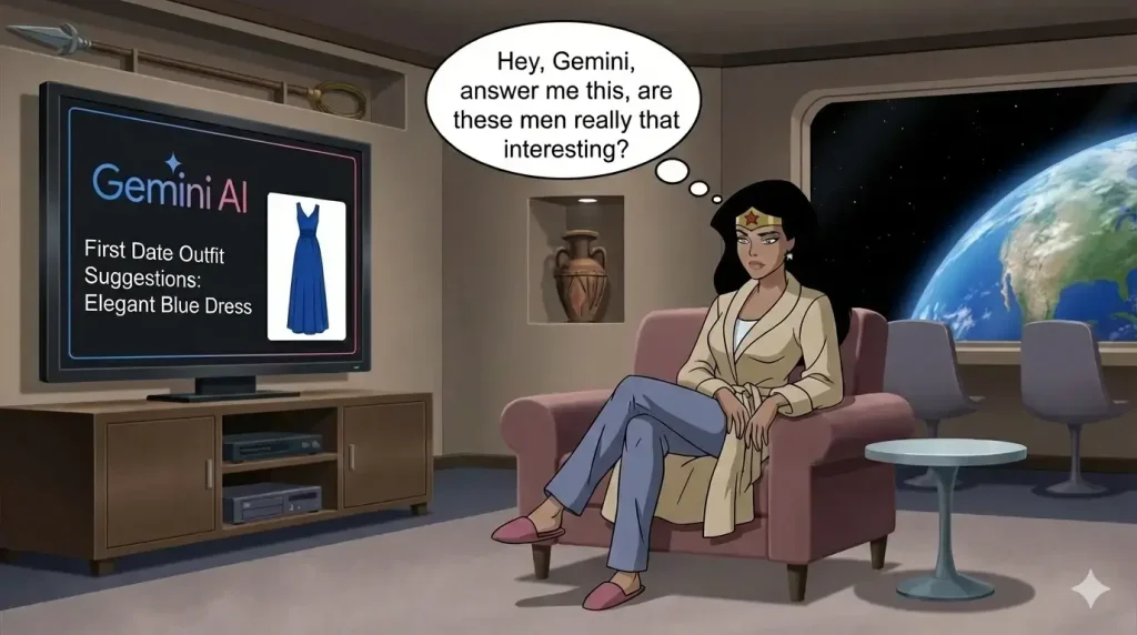 Wonder woman using gemini ai Wonder woman using gemini ai