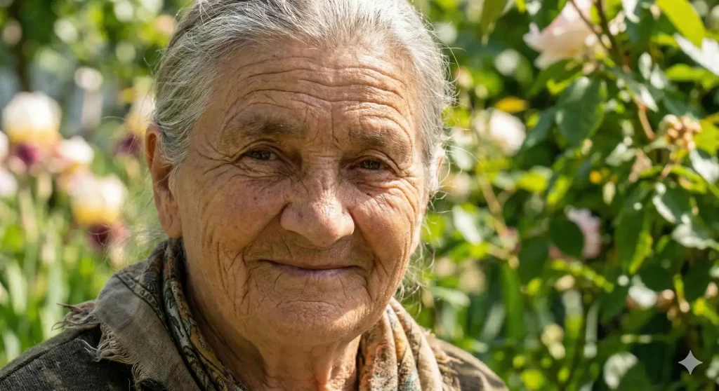 Very realistic photo of an old lady using nano banana Very realistic photo of an old lady using nano banana