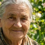 Very realistic photo of an old lady using nano banana