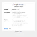 Custom settings of google dictionary