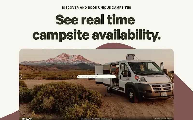 Discover real time campsites Discover real time campsites