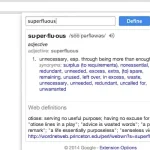 Type a word and google dictionary will define it