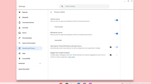 Chromebooks microphone camera controls.jpg - Chromebooks adding microphone and camera privacy toggles
