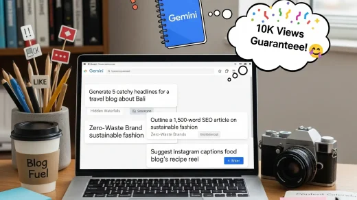Content creators cover - Gemini Prompts for Bloggers and Content Creators (2026)