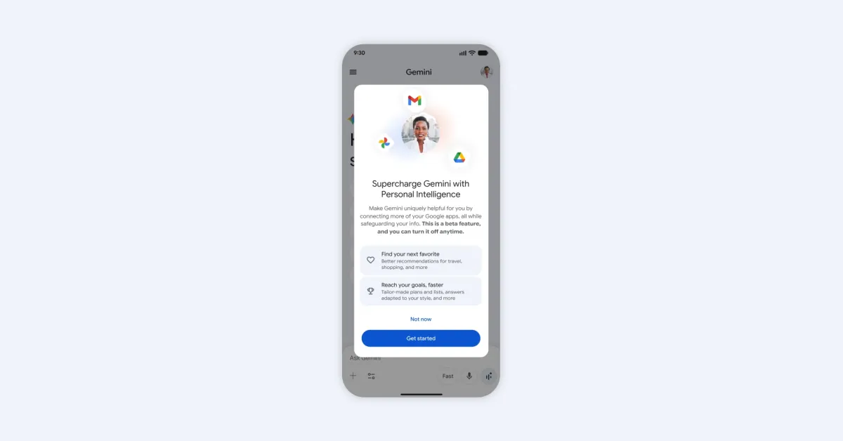 Gemini personal intelligence free 1.jpg - Google rolling out Personal Intelligence to free Gemini, Chrome, & AI Mode users