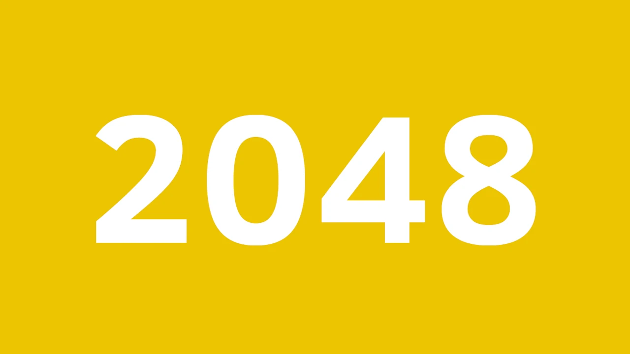 2048 original sliding tile number puzzle board showing merging numerical squares in Chrome