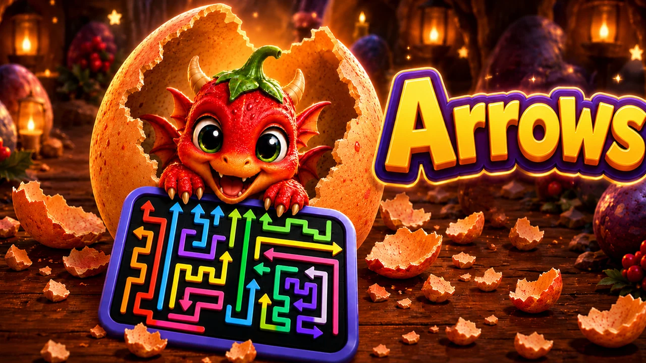 Arrows directional logic puzzle with collision paths on CrazyGames