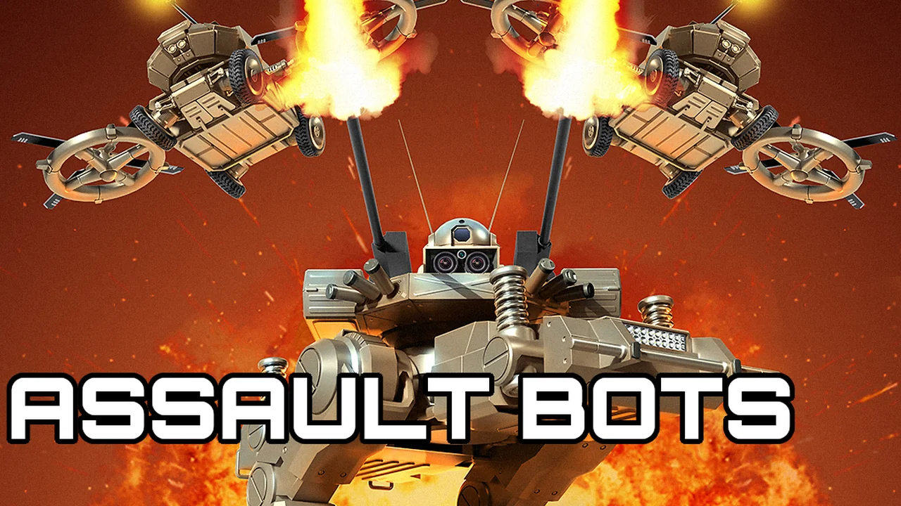 Assault Bots multiplayer vehicle combat shooter with customizable robotic combat machines