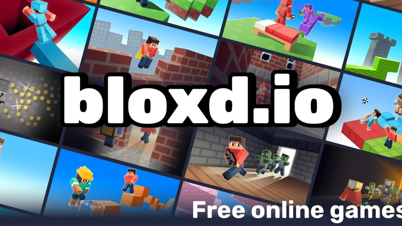 Bloxd.io voxel multiplayer hub showing BedWars gameplay and custom creative worlds