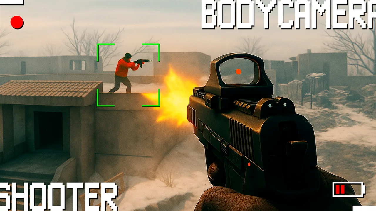 BodyCamera Shooter realistic single-player tactical bodycam view in abandoned structure
