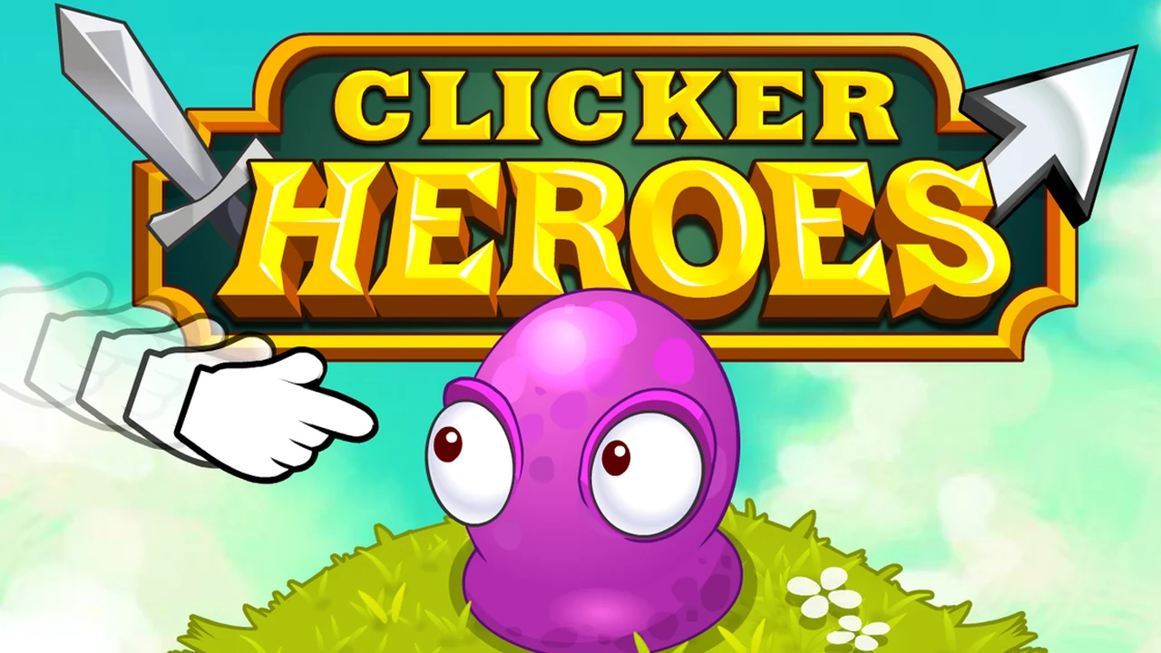 Clicker Heroes idle RPG combat showing hired fantasy champions fighting monsters