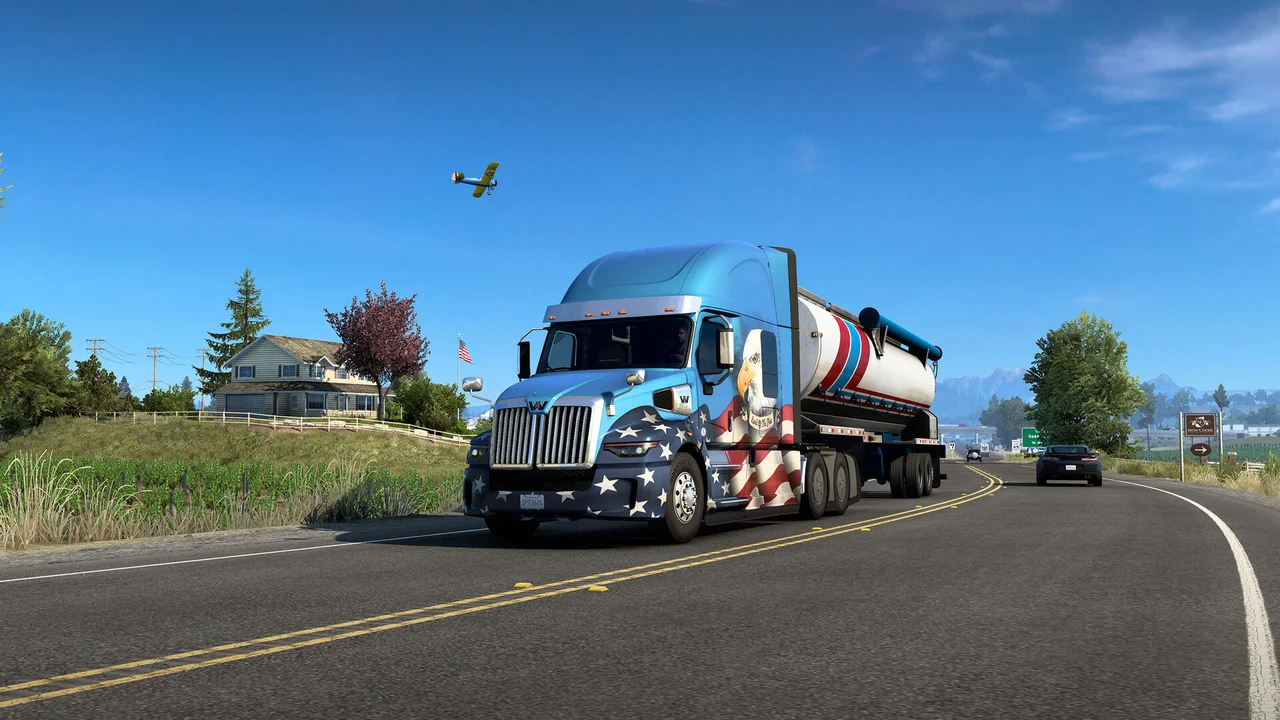 American Truck Simulator big rig cross country gameplay on Chromebook