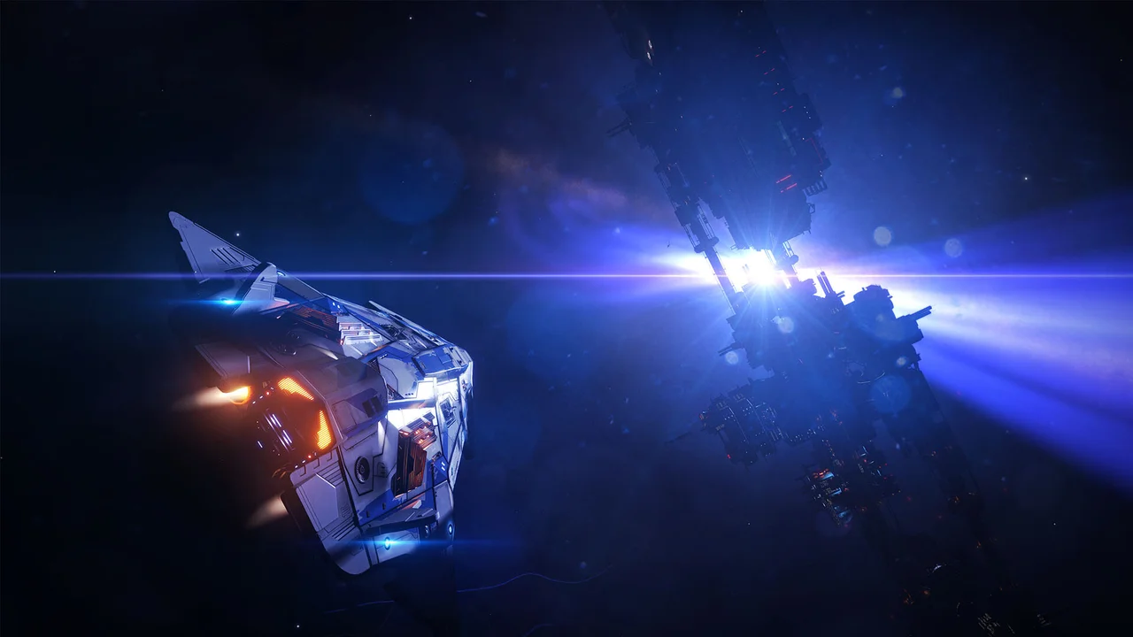 Elite Dangerous spaceship star system navigation gameplay on Chromebook