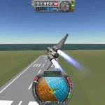 Kerbal Space Program orbital rocket launch gameplay on Chromebook