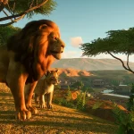 Planet Zoo wildlife sanctuary habitat gameplay on Chromebook