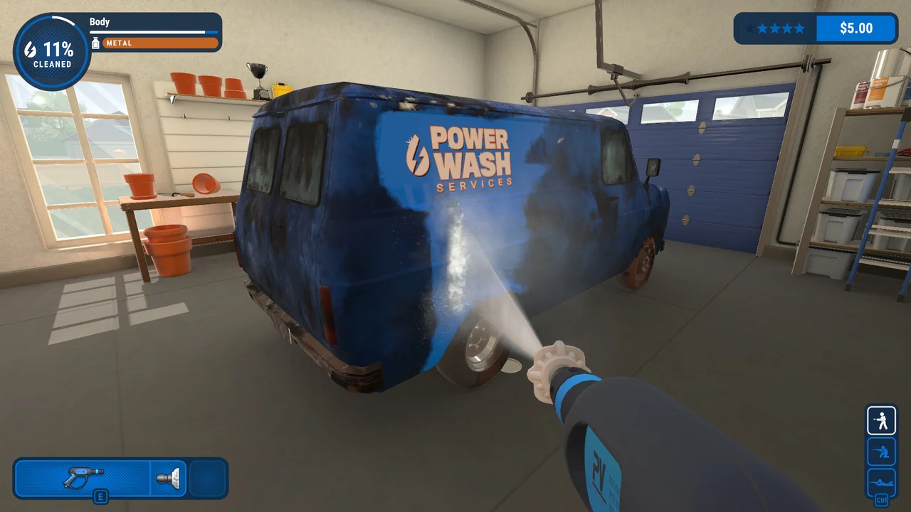 PowerWash Simulator patio cleaning gameplay on Chromebook