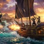 Sea of Thieves cooperative pirate ship battle on Chromebook