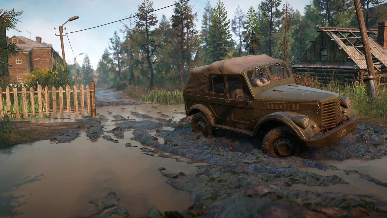 SnowRunner heavy off-road truck hauling gameplay on Chromebook