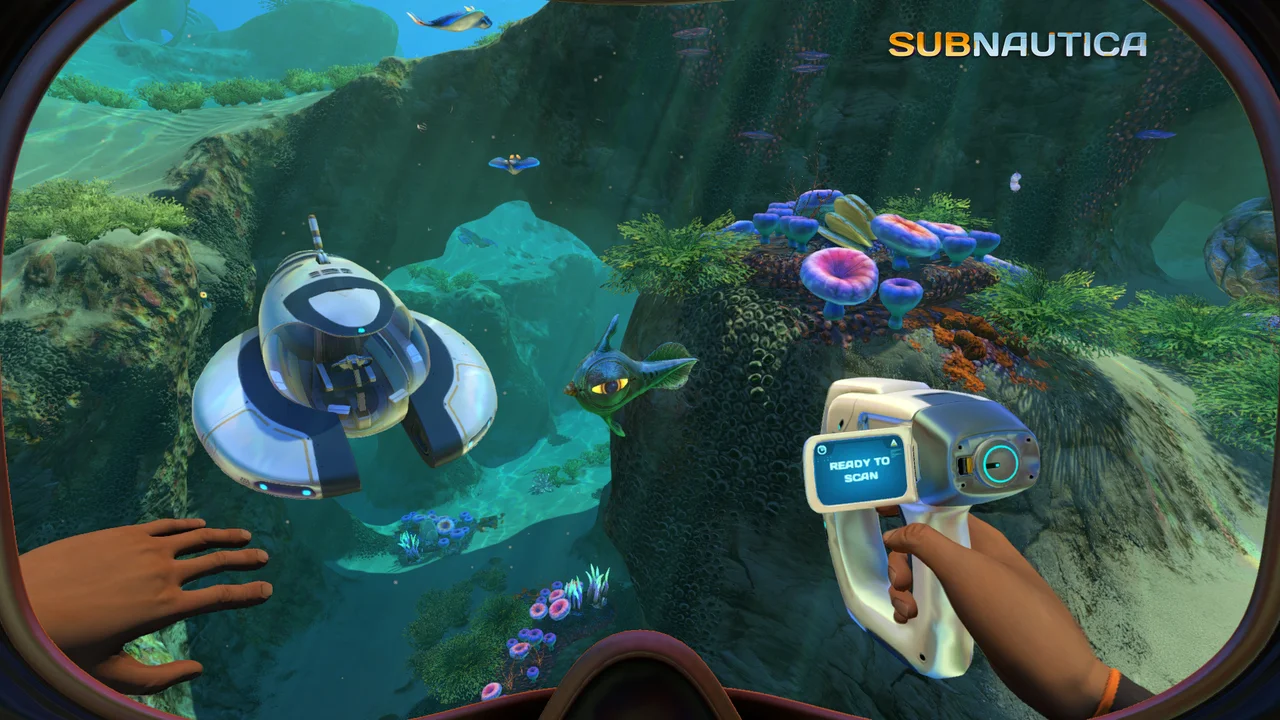 Subnautica alien underwater ocean exploration gameplay on Chromebook