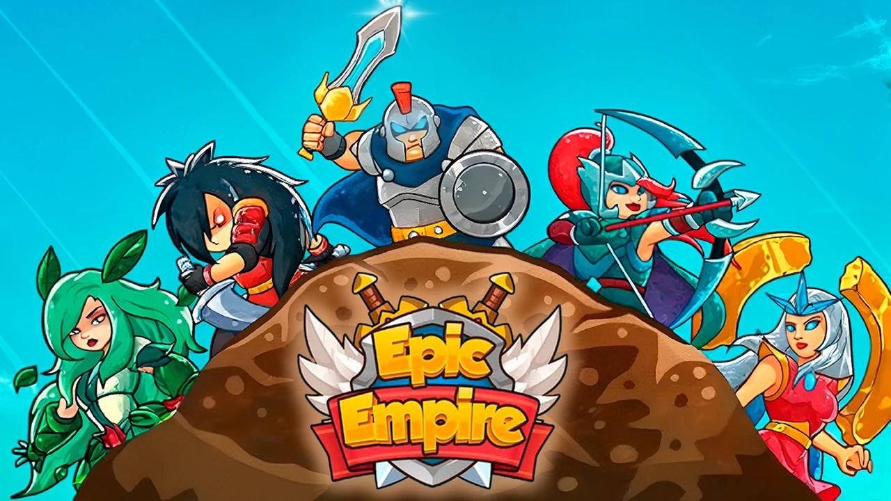 Epic Empire: Tower Defense fantasy battle showing controllable hero and stone golems defending crossroads