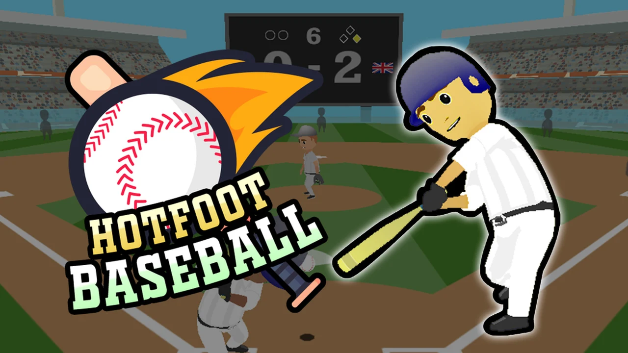 Hotfoot Baseball batter stepping up to home plate in a baseball diamond stadium