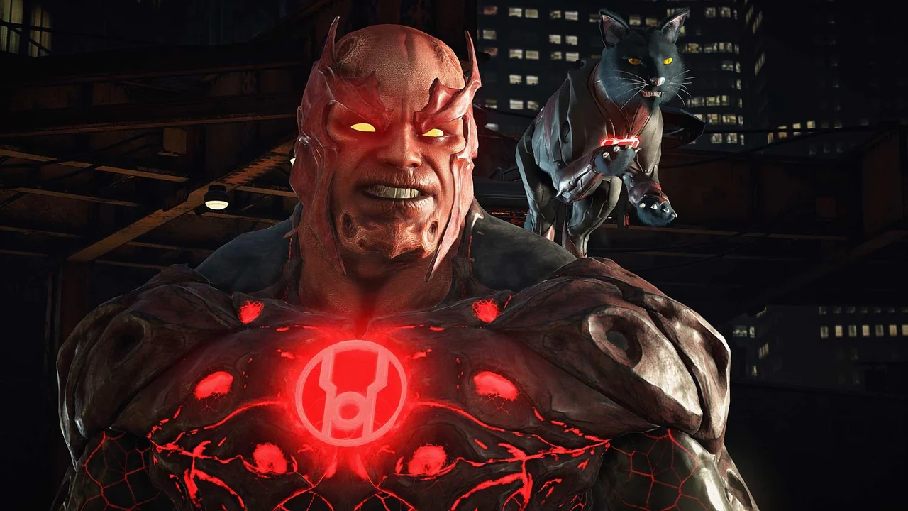 Batman and Superman trading heavy blows in an interactive urban arena in Injustice 2
