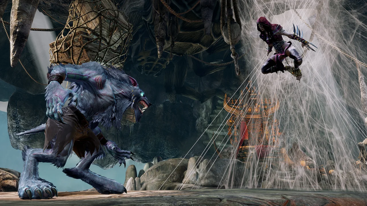 Jago and Sabrewulf exchanging multi-hit combo strings with Combo Breaker effects in Killer Instinct
