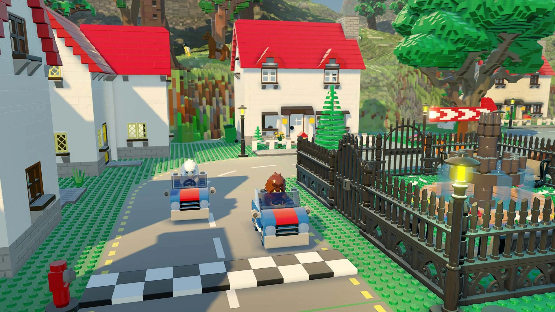 Building custom structures and riding dragons across a procedurally generated brick landscape in LEGO Worlds