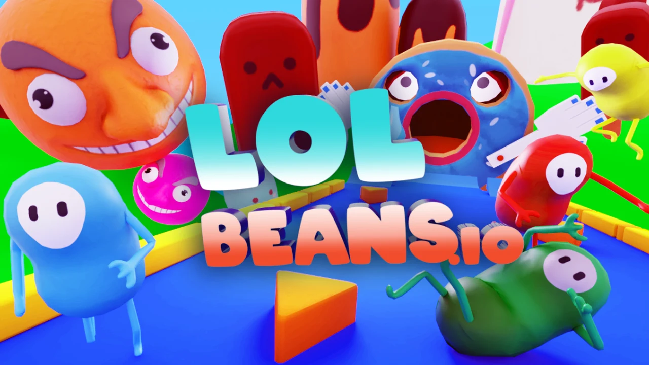 LOLBeans.io colorful obstacle course race showing beans dodging hazards