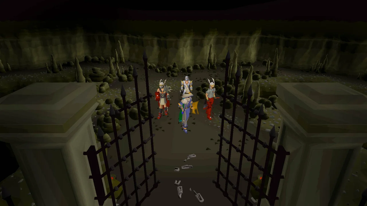Old School RuneScape adventurers gathered around the bustling Grand Exchange market in Varrock
