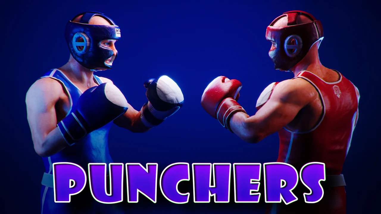 Punchers 3D boxing ring with two boxers trading punches in combat