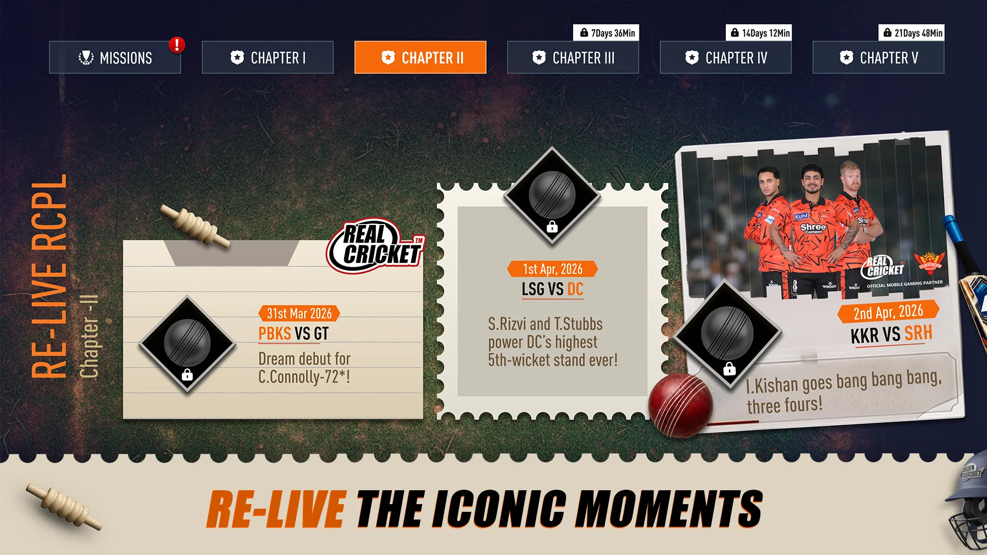 Gameplay screenshot of Real Cricket 24 showing batsman shot execution and pitch fielding