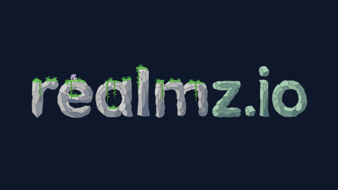 Realmz.io top-down PvPvE action combat with boss monsters and diverse biomes