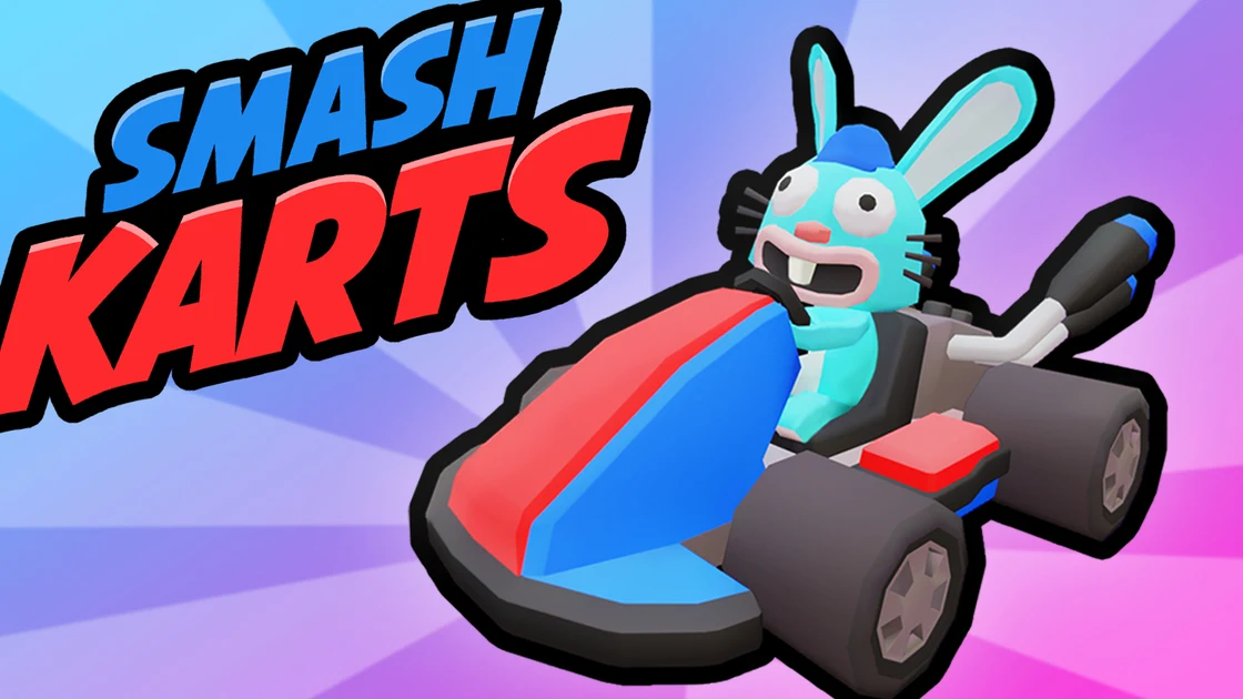 Smash Karts 3D battle arena showing kart drifting and explosive rocket power-ups