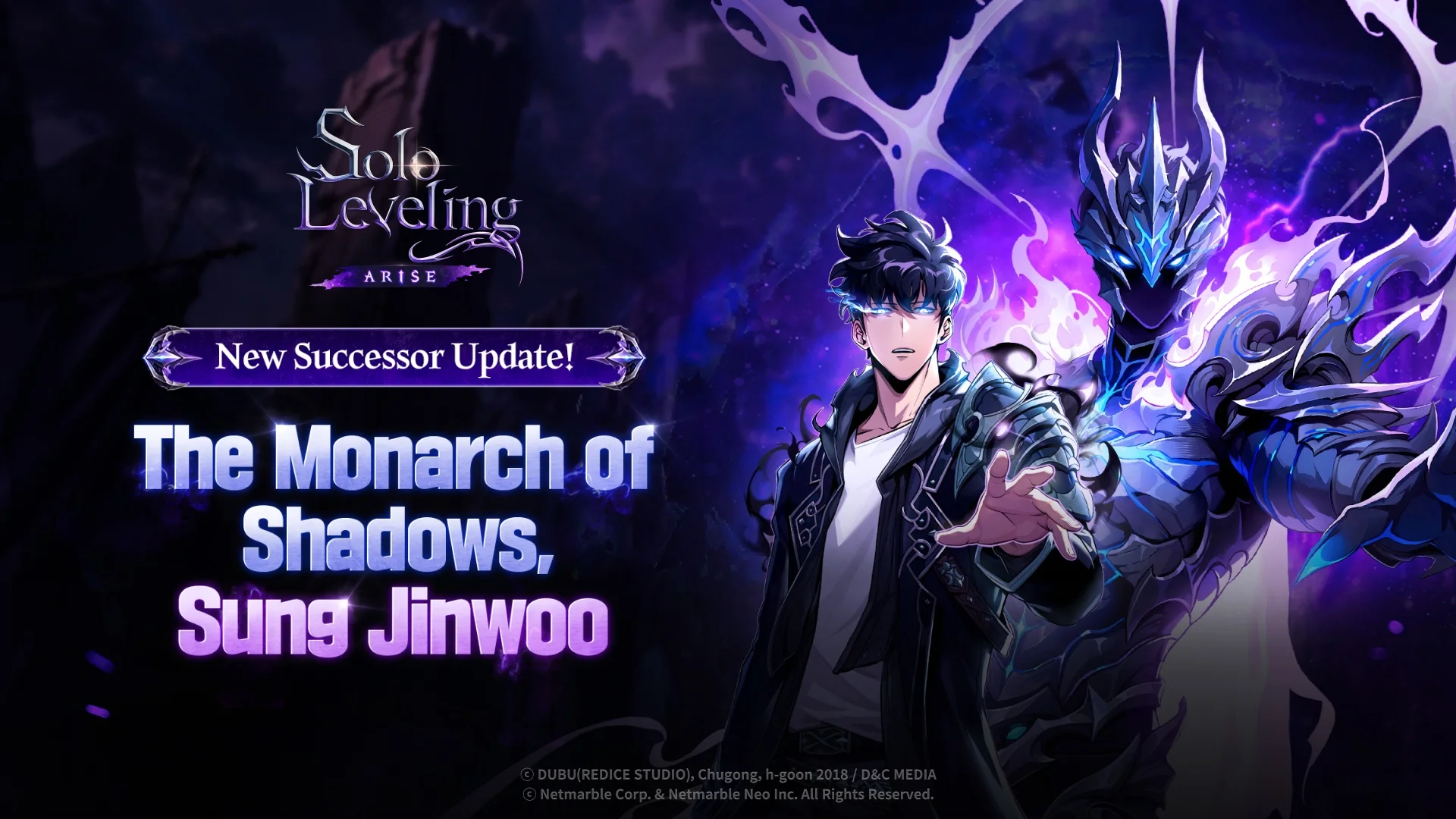 Sung Jinwoo battling monstrous dungeon creatures alongside summoned shadow soldiers in a fantasy chamber