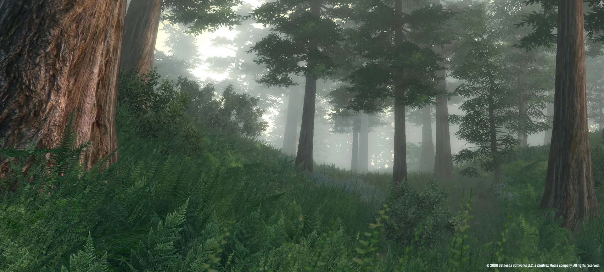 Hero overlooking the golden Imperial City White-Gold Tower and the lush rolling forests of Cyrodiil in Oblivion